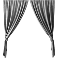 Soft Gray Velvet Curtains With Elegant Pleated Design And Decorative Tiebacks