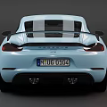 Light Blue Sports Car With Two Door Coupe Design Black Accents And Red Brake Calipers