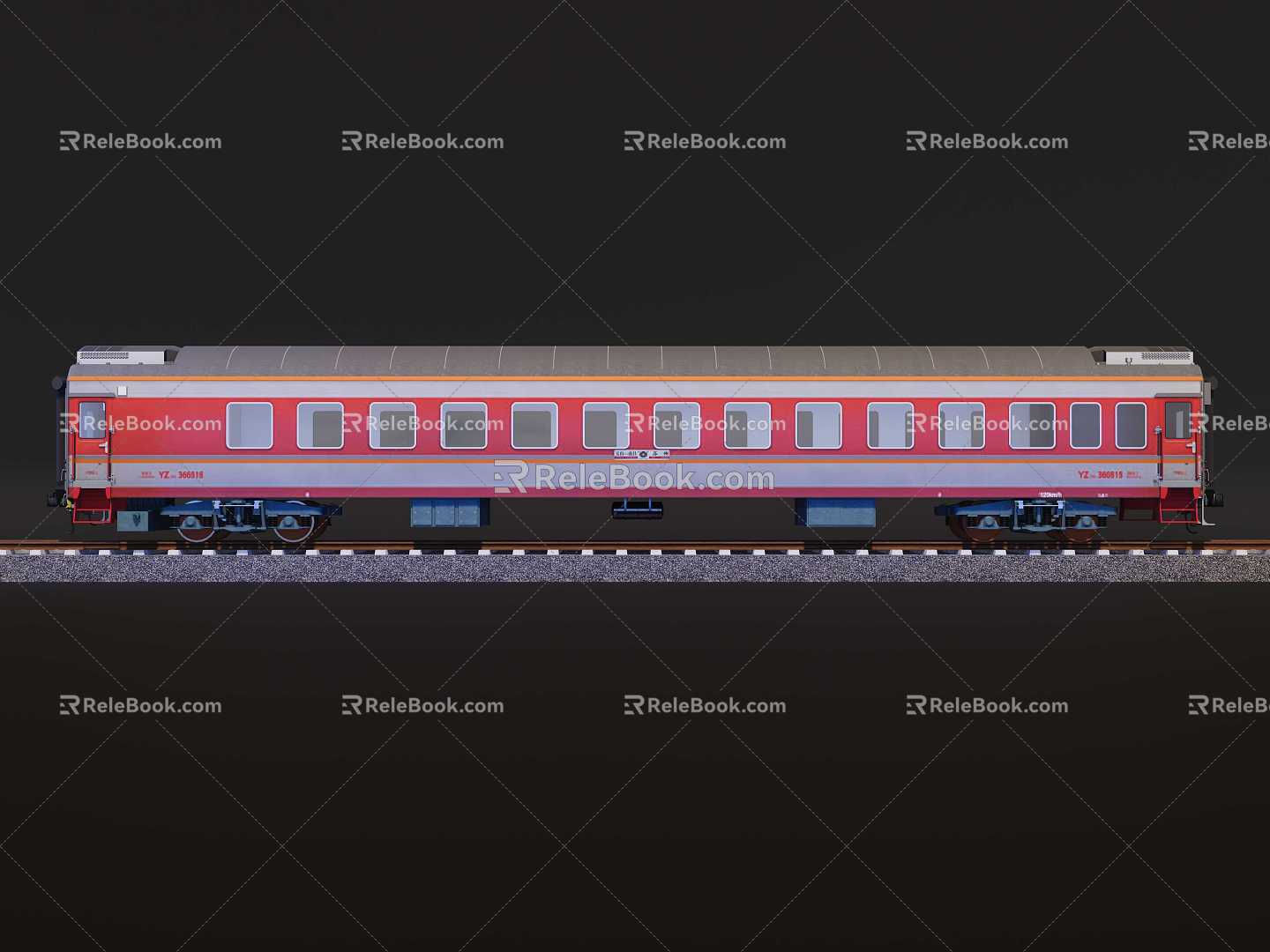 Train hard seat carriage 25G type carriage 3d model