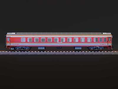 Train hard seat carriage 25G type carriage 3d model