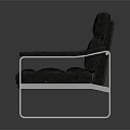 Black Leather Single Sofa With Metal Frame For Modern Living Room