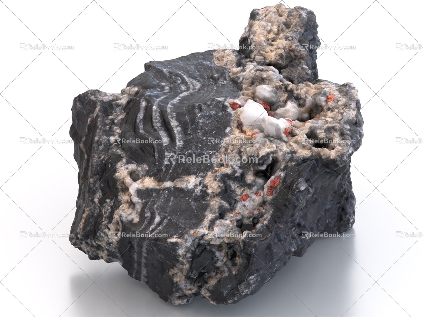 breccia ore gemstone stone stone spar crystal 3d model