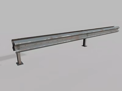 Road Safety Barrier With Metal Construction And Support Legs For Highways 3d model