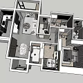 Modern Kitchen Interior Design With Marble Island Black Gray Cabinets And Appliances