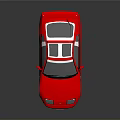 Red Two Door Sports Car With White Stripes Shiny Surface And Reflection