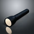 Black Portable Flashlight With White Light And Ergonomic Grip Design 3d model
