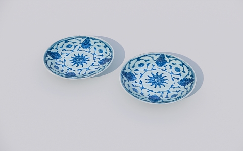 Ceramic Plate Old Objects Antique 3d model