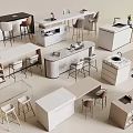 Modern Bar Table Bar Chair Island Table Dining Table and Chair Island Table 3d model