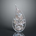 Elegant Silver Brooch With Floral And Leaf Patterns For Clothing Decoration Accessory