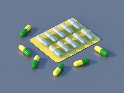 Drug Capsules Cold Granules 3d model