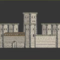 Medieval Castle Architecture With Stone Walls Multiple Towers Gateway And Fortified Structure