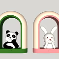 Panda Rabbit Table Lamp 3d model