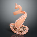 Elegant Pink Peacock Shaped Jewelry With Pearl And Diamond Accented Details