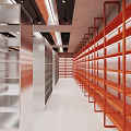 Modern Retail Boutique Store With Glass Facade Metal Frame LED Lighting And Display Shelves