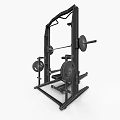 Home Fitness Power Rack with Barbell Weight Plates and Bench for Strength Training Workouts