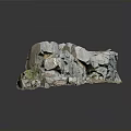 Natural Wood And Stone Rock Structure With Cracks Green Moss And Textured Surface