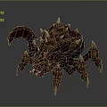 3D Rendered Fantasy Monster Creature With Spiked Body Purple Brown Color And Multiple Legs