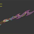 Ornate Fantasy Weapon With Silver Blade Red Handle And Decorative Patterns