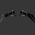 Purple And White Futuristic Wing Models With Orange Wheels And Sleek Mechanical Design