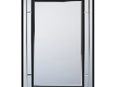 Modern Decorative Wall Mirror With Black Metal Frame And Sleek Design For Home Interior Decor 3d model