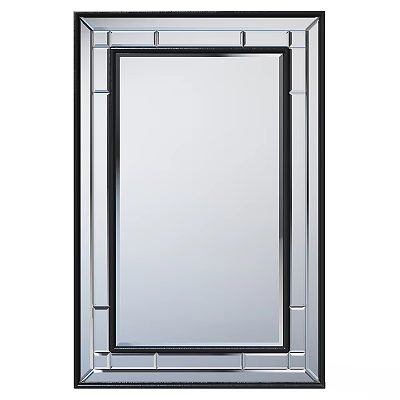 Modern Decorative Wall Mirror With Black Metal Frame And Sleek Design For Home Interior Decor 3d model