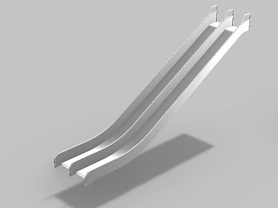 Double Lane Metal Playground Slide for Kids Outdoor Amusement Equipment 3d model