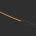 Black Handle Long Sword With Orange Blade And Modern Design