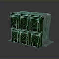 Green Equipment Storage Cabinets With Multiple Drawers On Gray Surface And Dark Background