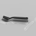 Essential Black and Transparent Forks Utensil Set For Home Kitchen Dining Use