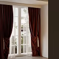 Luxurious Red Velvet Floor Length Curtains With Tassel Tiebacks For Elegant Window Drapery