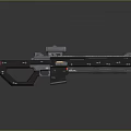 Futuristic Black Weapon 3D Render With Scope Long Barrel And Tactical Design 3d model
