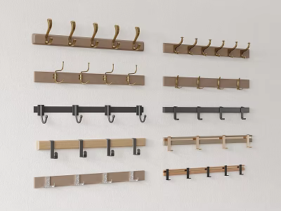 Variety Of Hooks With Different Designs And Finishes 3d model