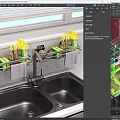 Practical Wall Mounted Kitchen Shelves Above Sink With Dish Soap Sponge And Dishcloth