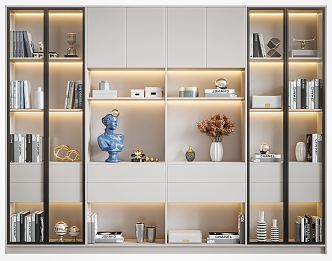 Modern bookcase 3d model