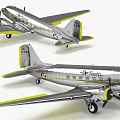 Classic Silver Airplane Models With Yellow Trimmed Wings And Trans World Logo