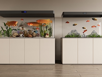 modern fish tank aquarium 3d model