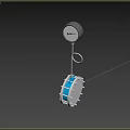 Industrial Measuring Equipment With Circular Gauge And Blue Suspended Structure Design
