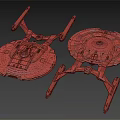 Two Detailed Sci Fi Spaceship Models With Classic Design And Textured Surface