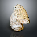 Ancient Turtle Shell Adorned With Intricate Carved Patterns And Textured Surface Details 3d model