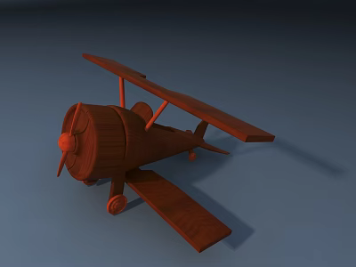 Wooden Toy Airplane Doll With Biplane Design And 3D Model Finish 3d model