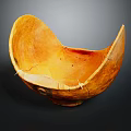 Unique Artisanal Orange Bowl Featuring Textured Surface And Visible Cracks