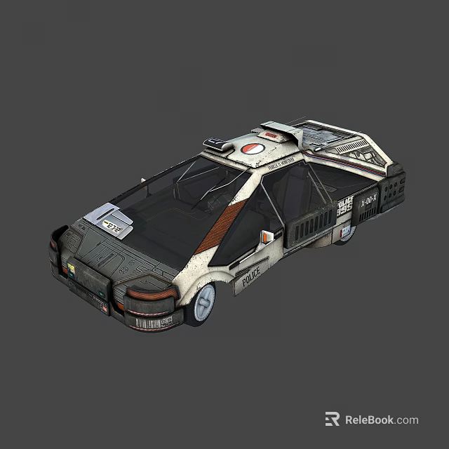 Futuristic Black And White Concept Car With Streamlined Body And Tech Details 3d model 