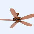 Air Conditioner Ceiling Fan With Five Wooden Blades For Modern Home Cooling