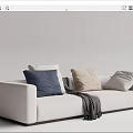 Modern double sofa multiplayer sofa 3d model