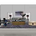 Modern Sofa Coffee Table Set With Side Tables Lamps Rug And Wall Art Decor