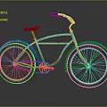 Turquoise Vintage Bicycle With Red Leather Seat White Wall Tires And Chrome Handlebar Design