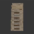 Traditional Stone Architecture With Arched Entrance Decorative Panels Stone Slab Floor And Steps