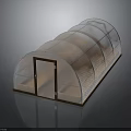 White Arch Greenhouse Structure With Transparent Cover And Wooden Door