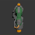 Futuristic Sci Fi Weapon With Green Grip Yellow Components And Metallic Structure 3d model