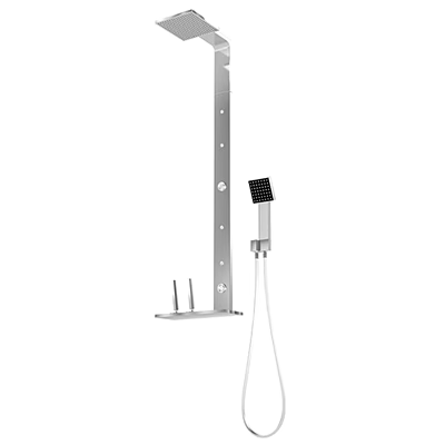 Modern Stainless Steel Shower Faucet With Wall Mounted Bracket And Handheld Head 3d model